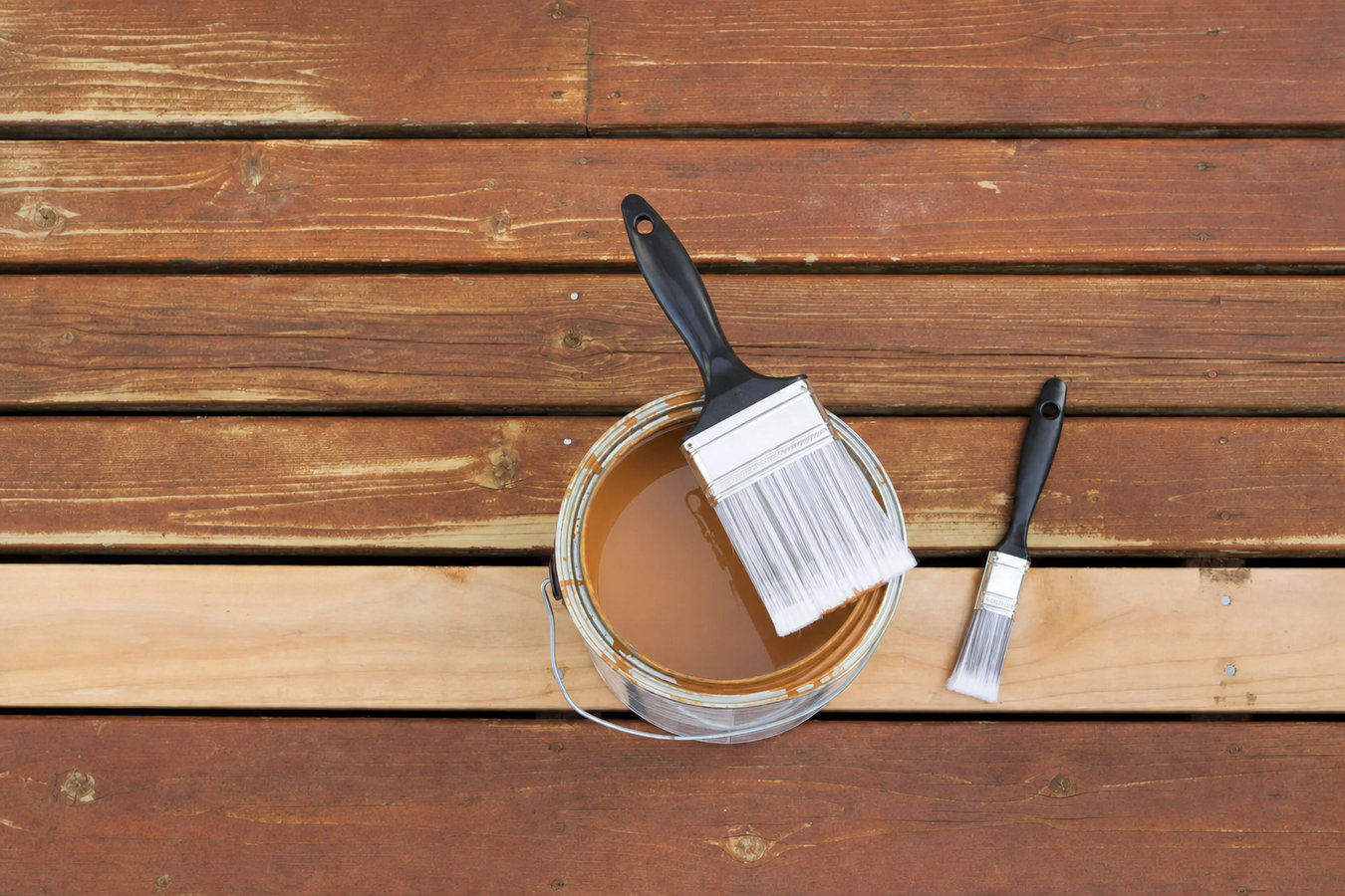 Deck staining and sealing